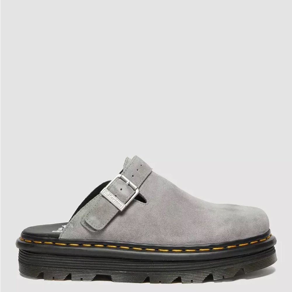 Dr. Martens Gray Mules with Chunky Sole